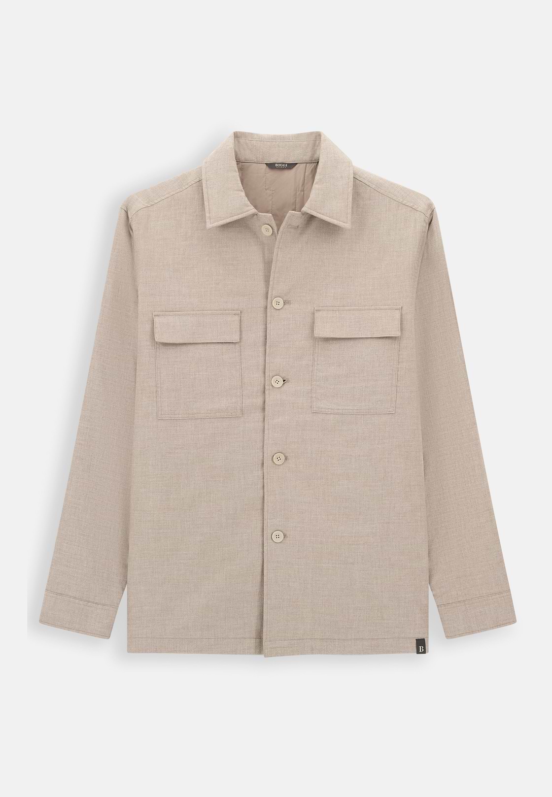 Camicia Over Imbottita in Cotone Tencel, Sabbia, hi-res, 7