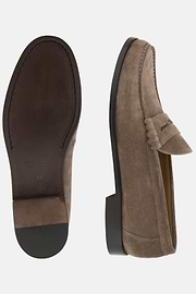 Wildleder-Mokassin, Taupe, thumb, 4