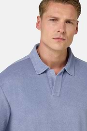 Polo En Nylon Coton, Indigo, hi-res