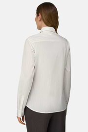 Camicia A Righe In Cotone Seta Regular Fit, Bianco, thumb, 3