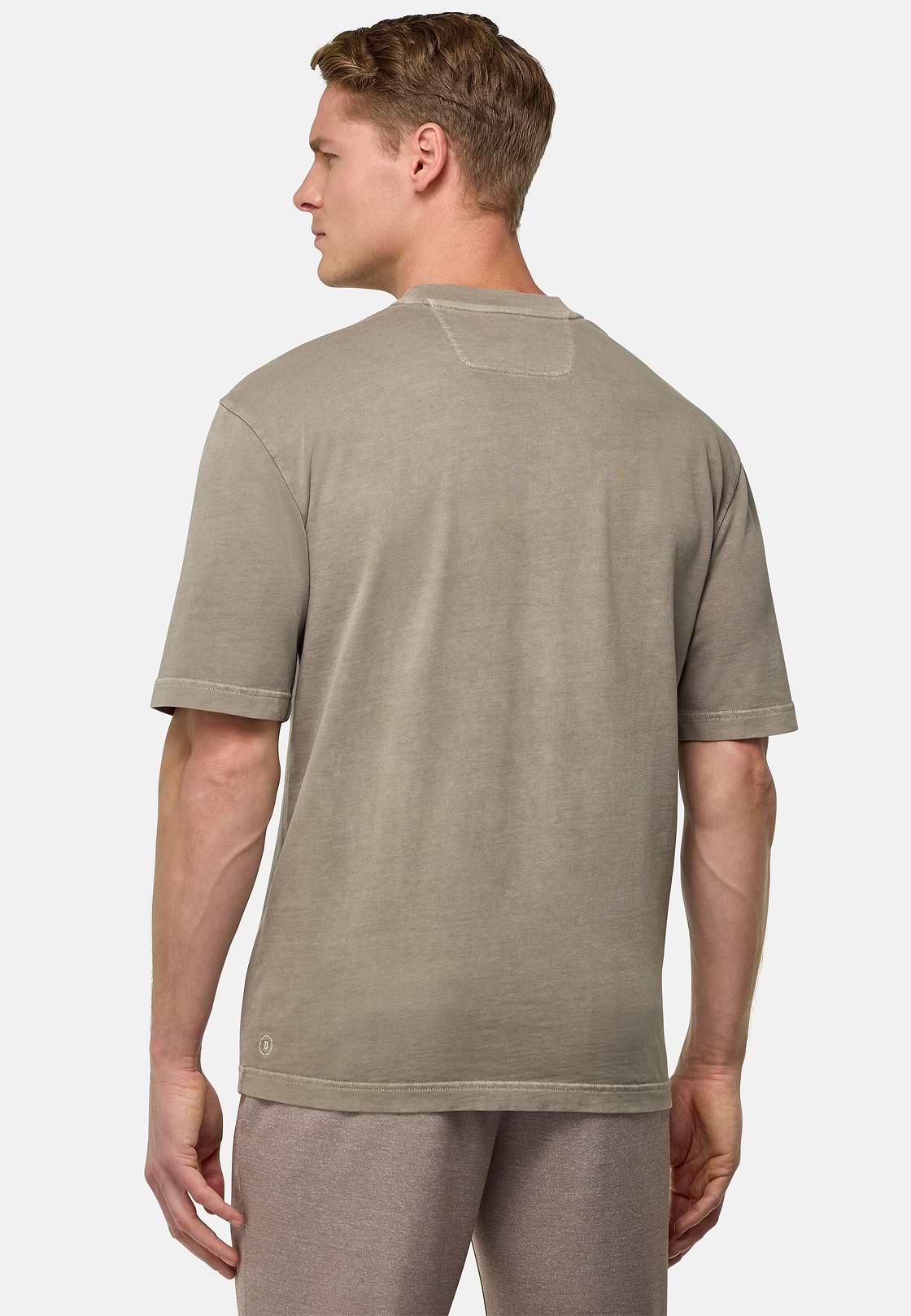 T-Shirt En Jersey De Coton, Taupe, hi-res