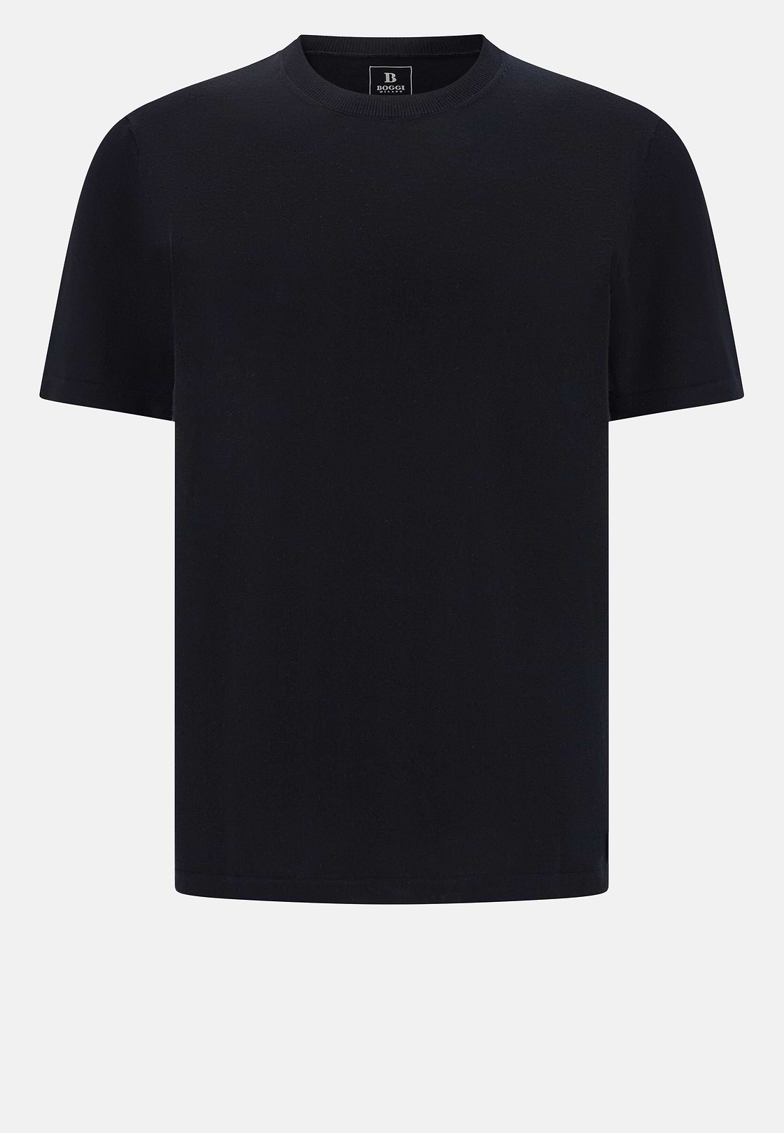 T-shirt Di Maglia In Lana Merino, Nero, hi-res