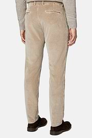 Trousers in Stretch Velvet, Beige, hi-res