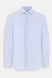 Shirt Striped Cotton Slim Fit, Light Blue, thumb, 7