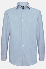 Camicia A Nido D`Ape In Cotone Regular Fit, Azzurro, hi-res