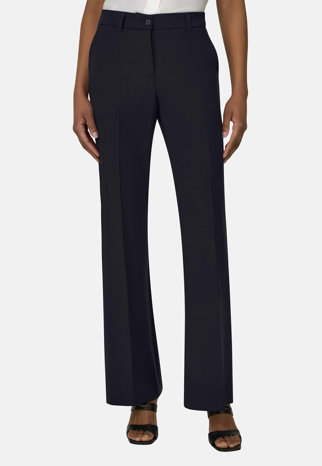 Pure Wool Trousers, Navy blue, hi-res, 2