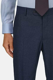 Suit Herringbone in Wool Flannel, Blue, thumb, 4