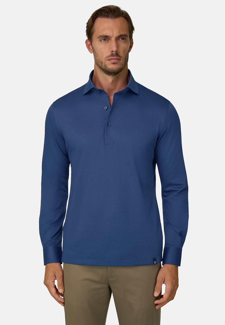 Japanese Jersey Polo Shirt, Navy blue, hi-res