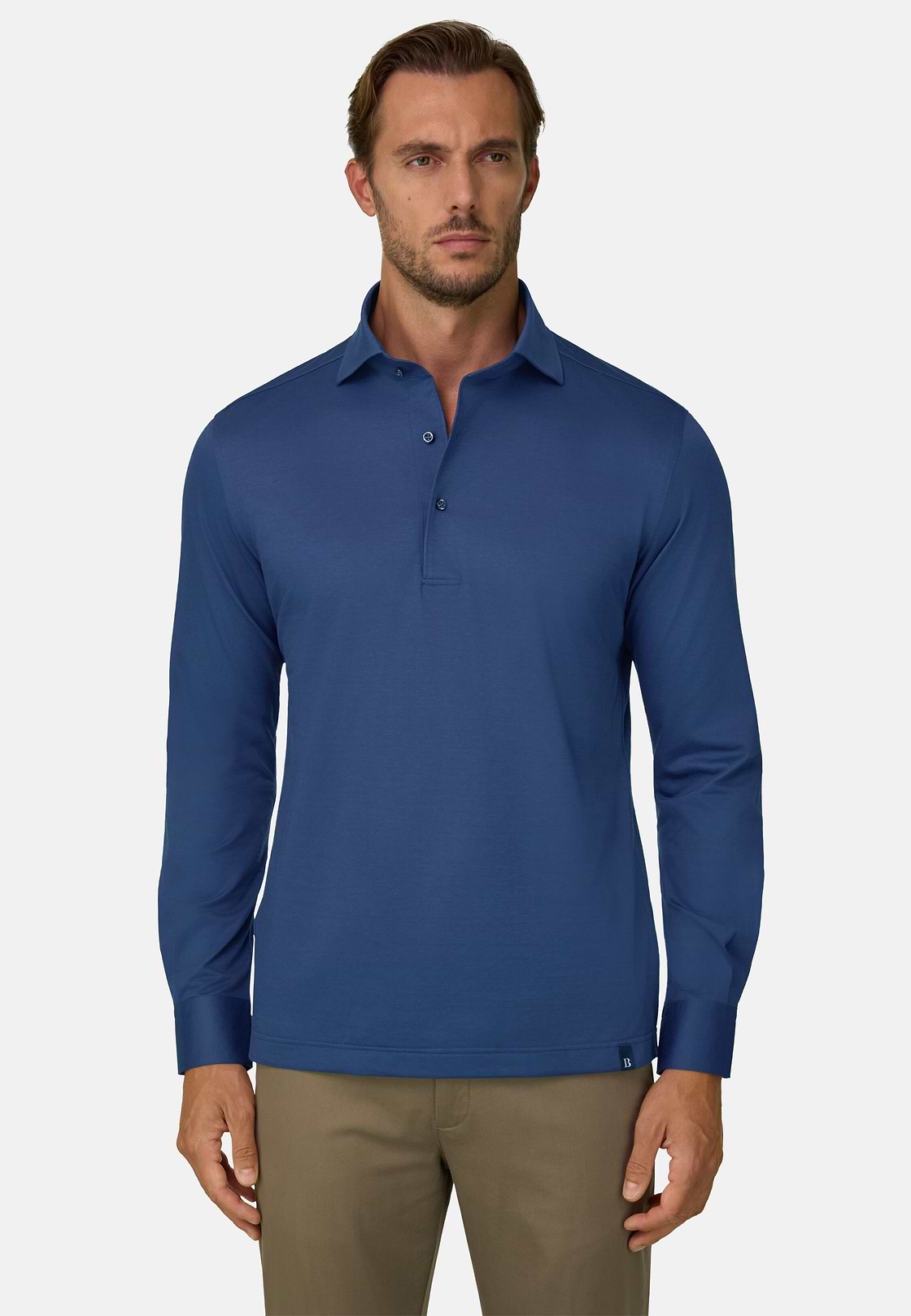 Polo En Jersey Japonais, bleu marine, hi-res, 1