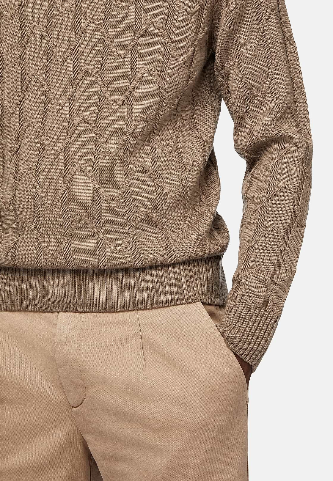 Taupefarbener Rollkragenpullover Aus Merinowolle, Taupe, hi-res