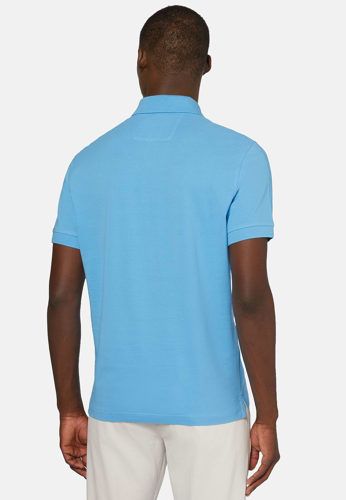 Cotton Piqué Polo Shirt, Turquoise, hi-res