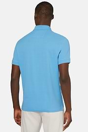 Cotton Piqué Polo Shirt, Turquoise, hi-res