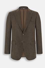 Blazer Micro Patterned Wool Cashmere, Brown, thumb, 6