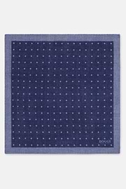 Pocket Square Double Print Polka Dot Silk, Blue, thumb, 2