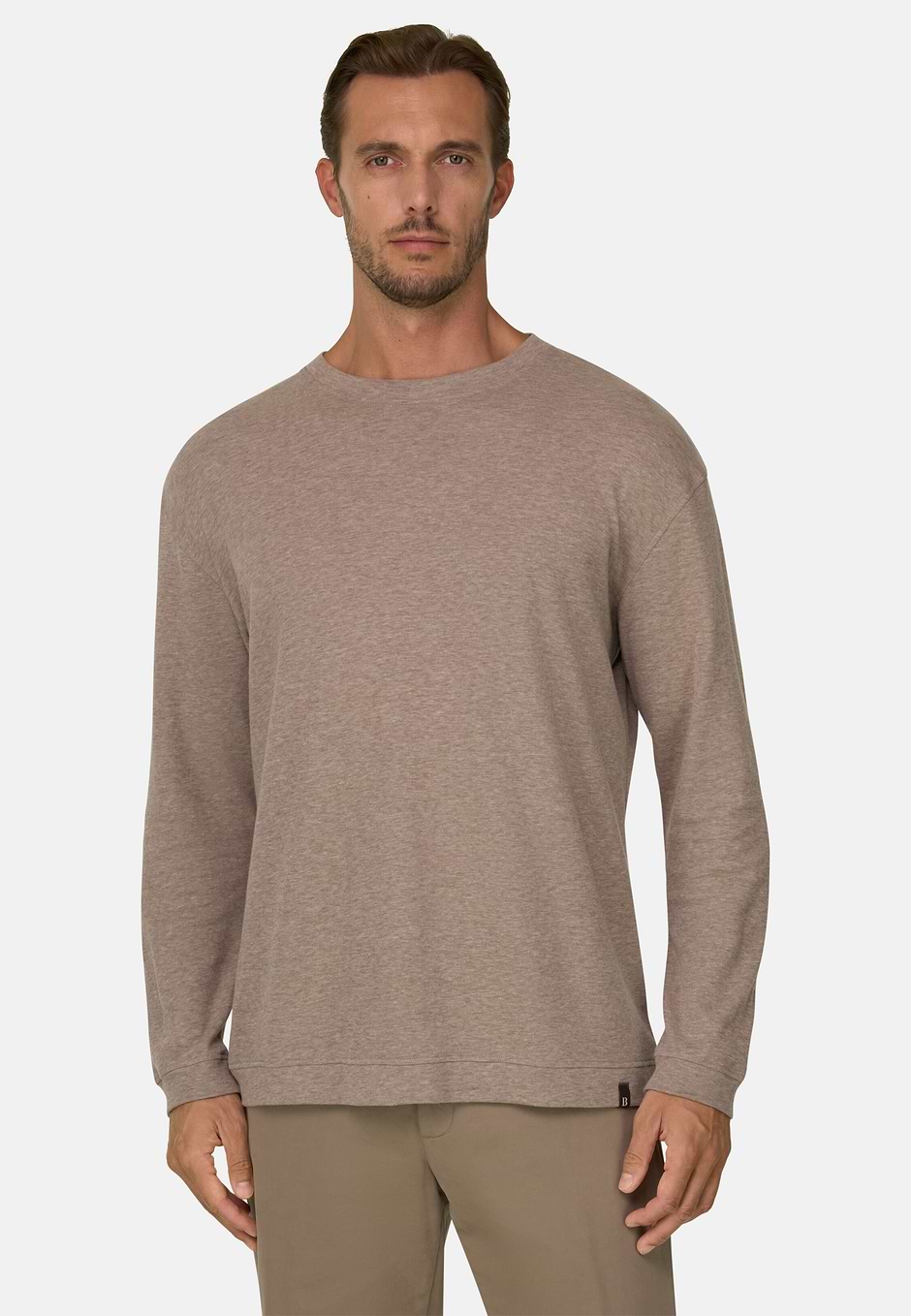 T-Shirt en Jersey Coton et Cachemire Mélange, CAML, hi-res