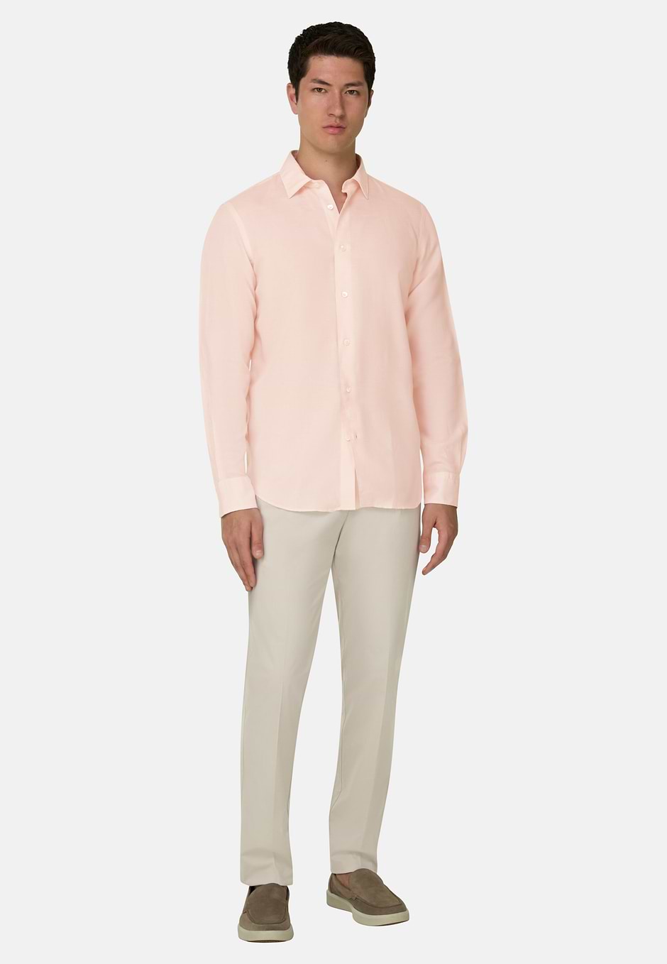 Regular Fit Tencel Linen Shirt, Pink, hi-res