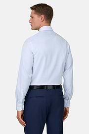 Camicia In Cotone Slim Fit, Azzurro, thumb, 3