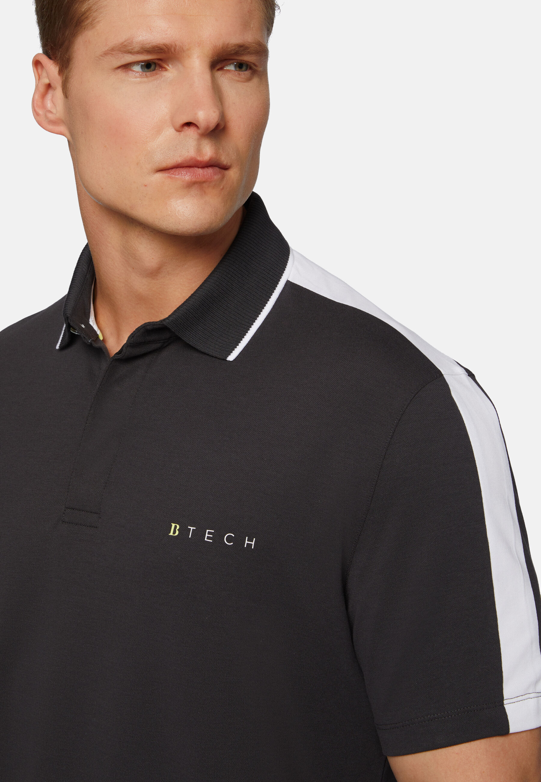 High-Performance Piqué Polo Shirt, Black, hi-res