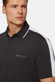 High-Performance Piqué Polo Shirt, Black, hi-res