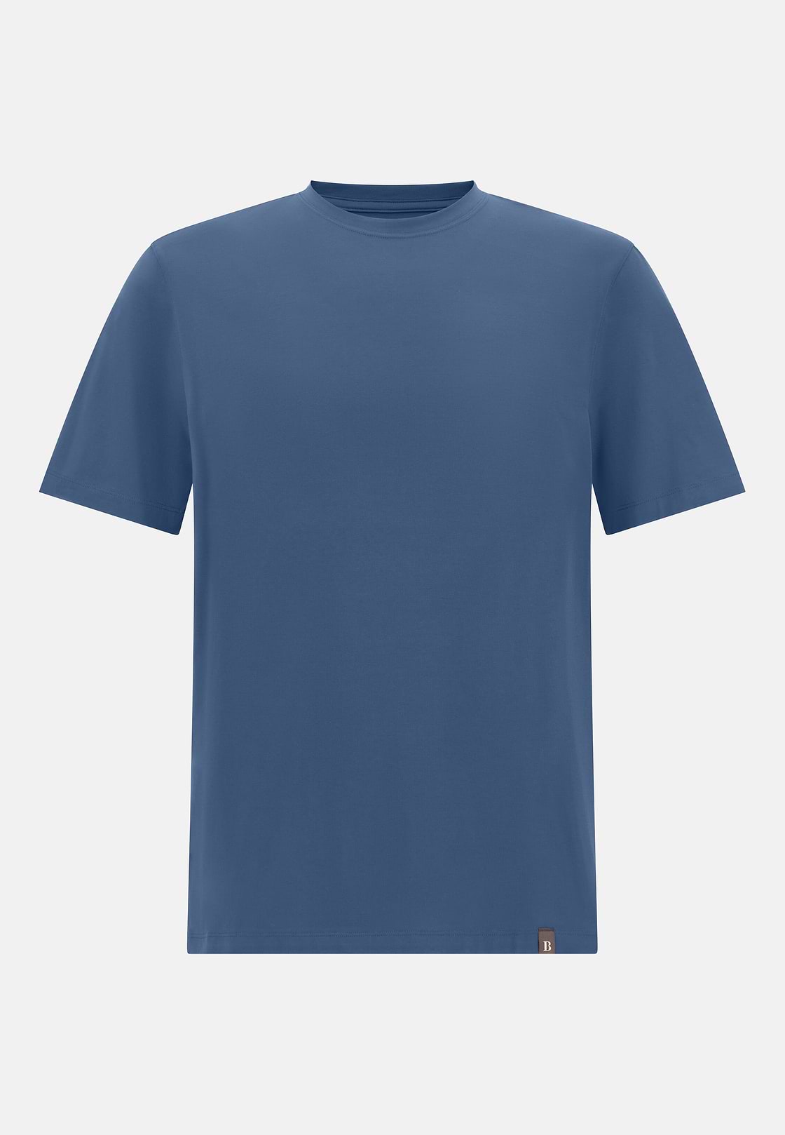 T-Shirt In Stretch Supima Cotton, Air-blue, hi-res