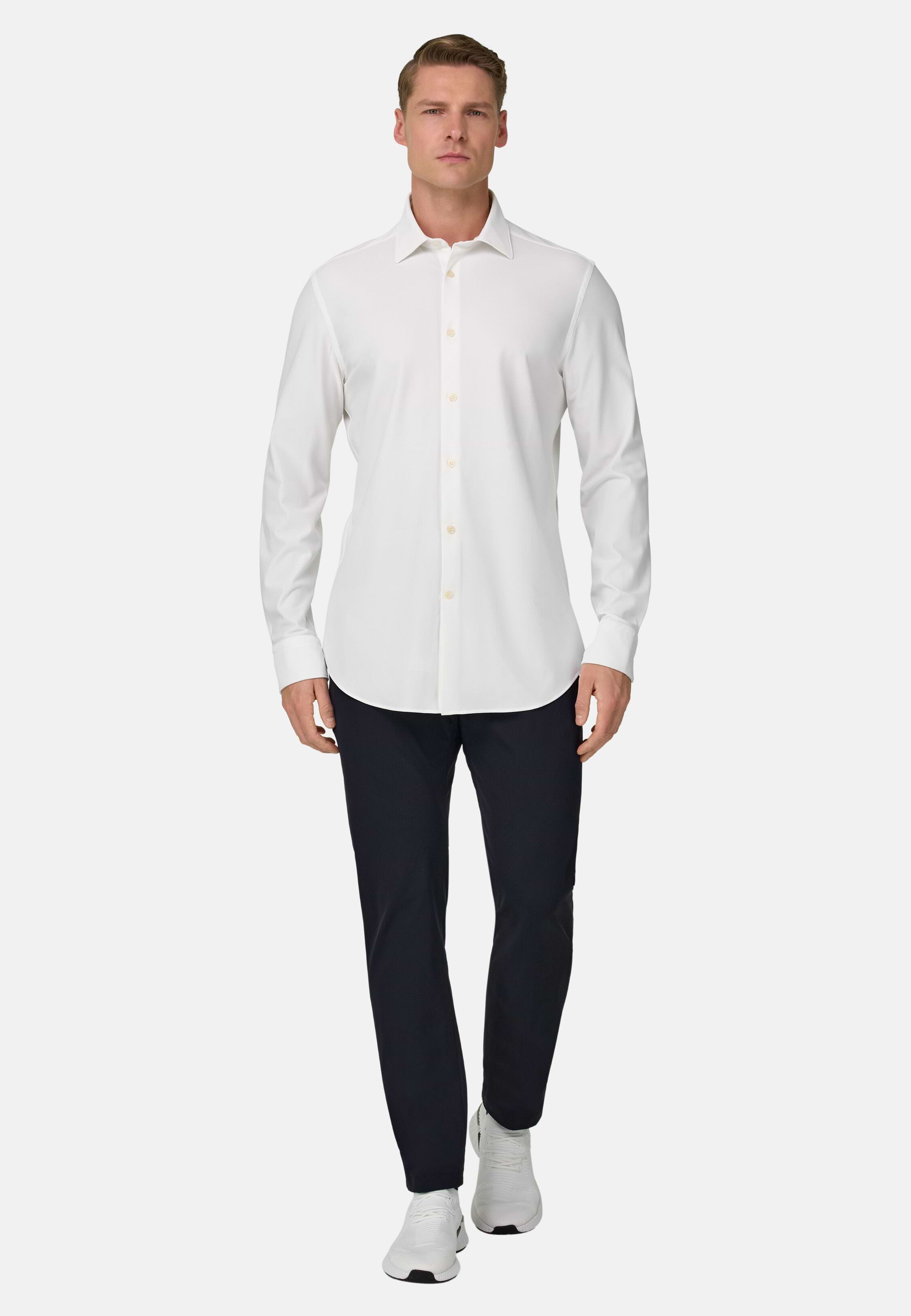 Boggi Milano Mens White Slim-Fit Stretch-Nylon Shirt XL