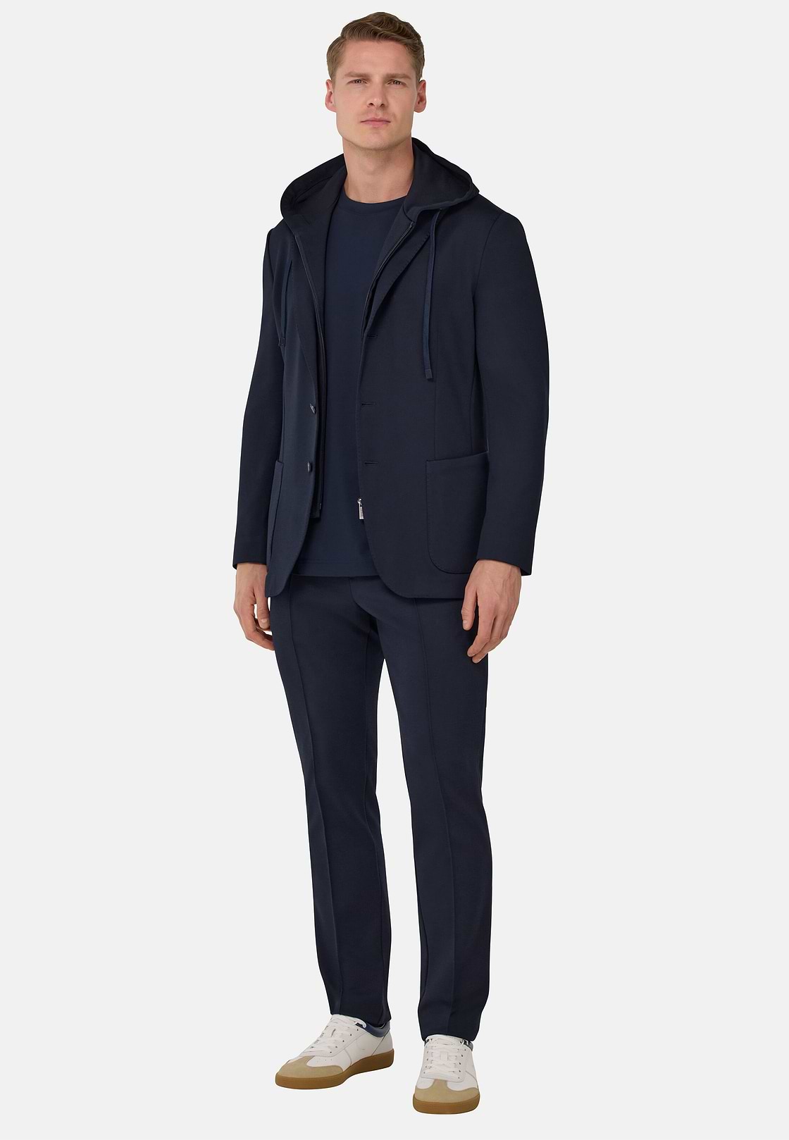 Madison Cotton Blend Sweatshirt Jacket, Navy blue, hi-res