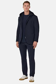 Madison Cotton Blend Sweatshirt Jacket, Navy blue, hi-res
