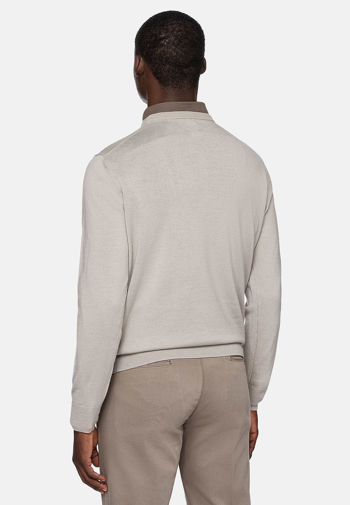 Sand Merino Wool Crew Neck Jumper, Sand, hi-res