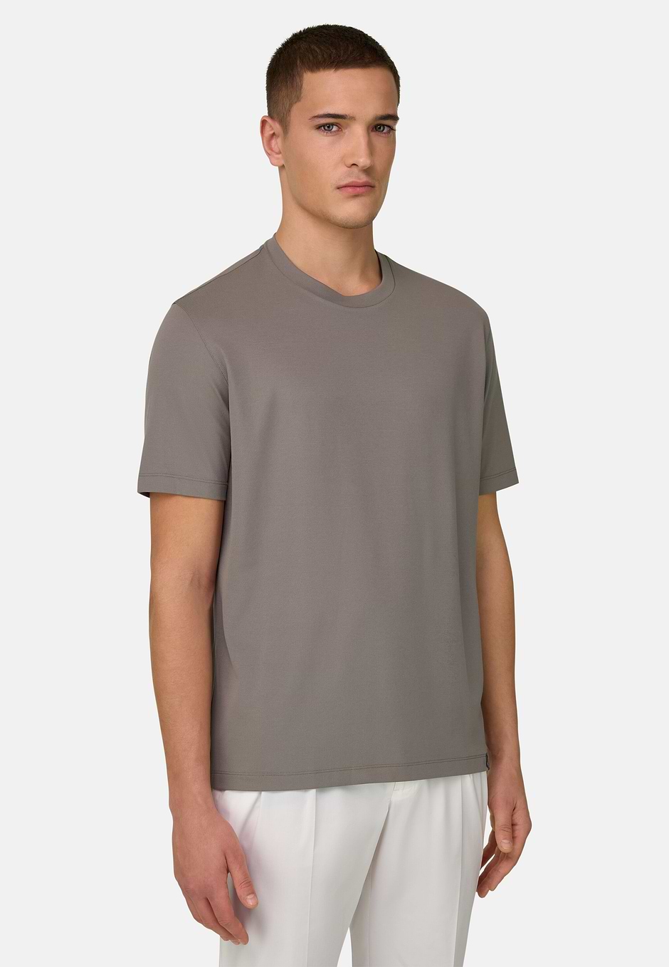 High-Performance Piqué T-Shirt With S.Cafè® Yarn, Mud, hi-res