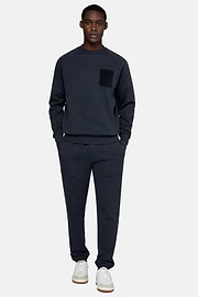 Sweatshirt Mit Rundhalsausschnitt Aus Baumwolle, Navy blau, hi-res