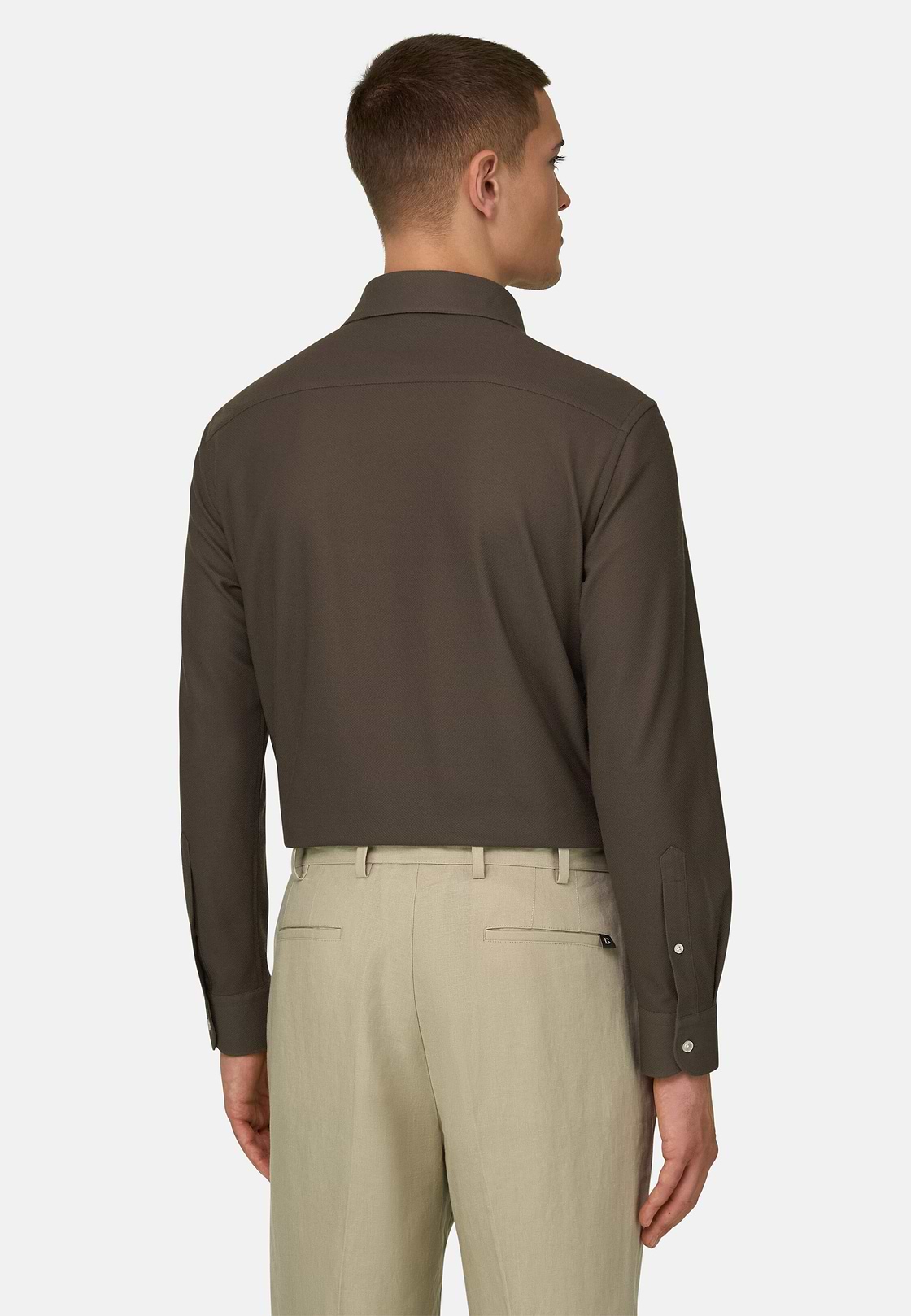 Camisa Polo de Malha Japonesa, Brown, hi-res, 3