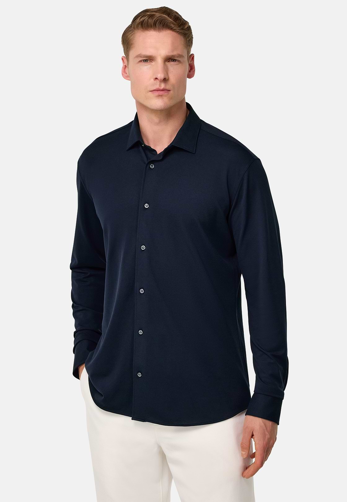 Polo camisa de piqué de alto rendimiento S.Cafè®Regular, Azul  Marino, hi-res
