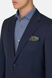 Micro Fancy Wool Suit, Blue, thumb, 4