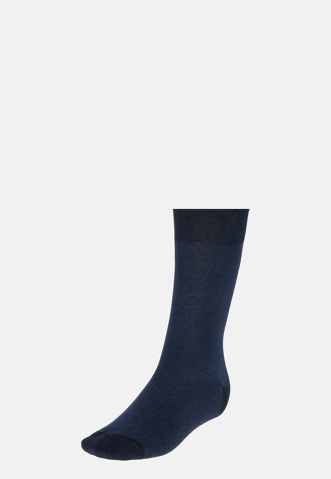 Oxford Cotton Socks In Organic Cotton, Navy blue, hi-res