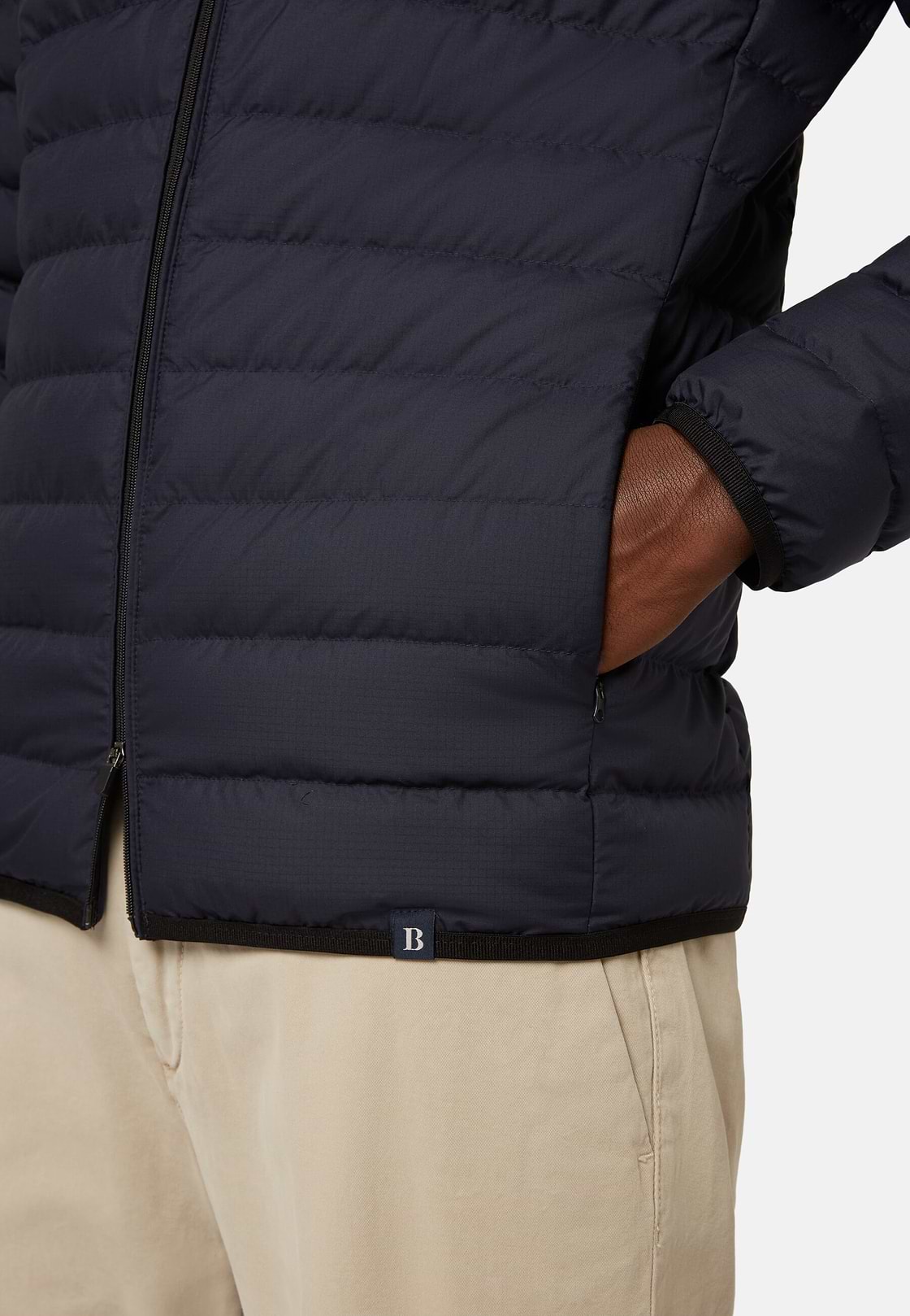 Bomber En Tissu Recyclé Et Duvet D'Oie, bleu marine, hi-res