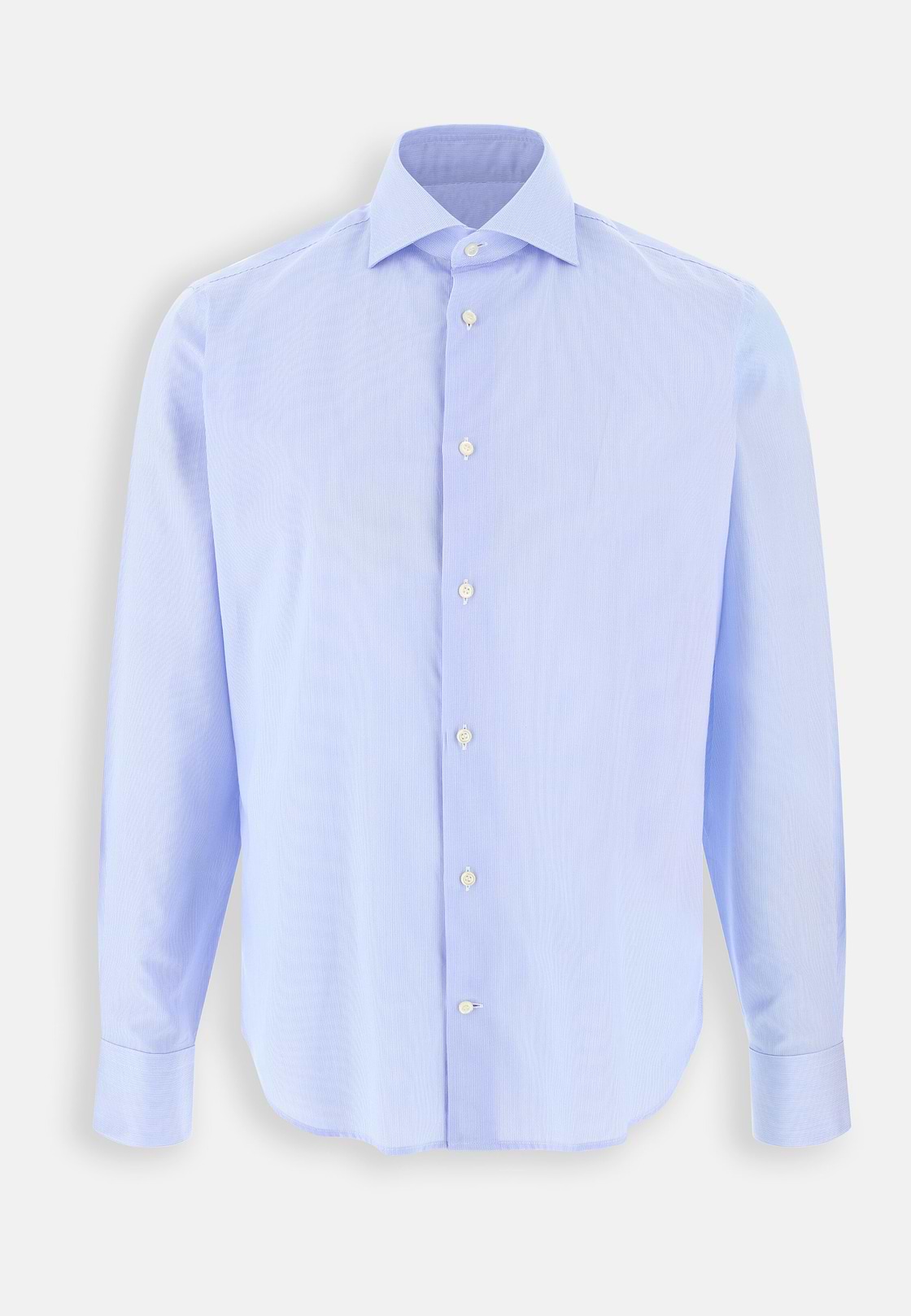 Overhemd Gestreept Twill Katoen Slim Fit, Light Blue, hi-res, 7