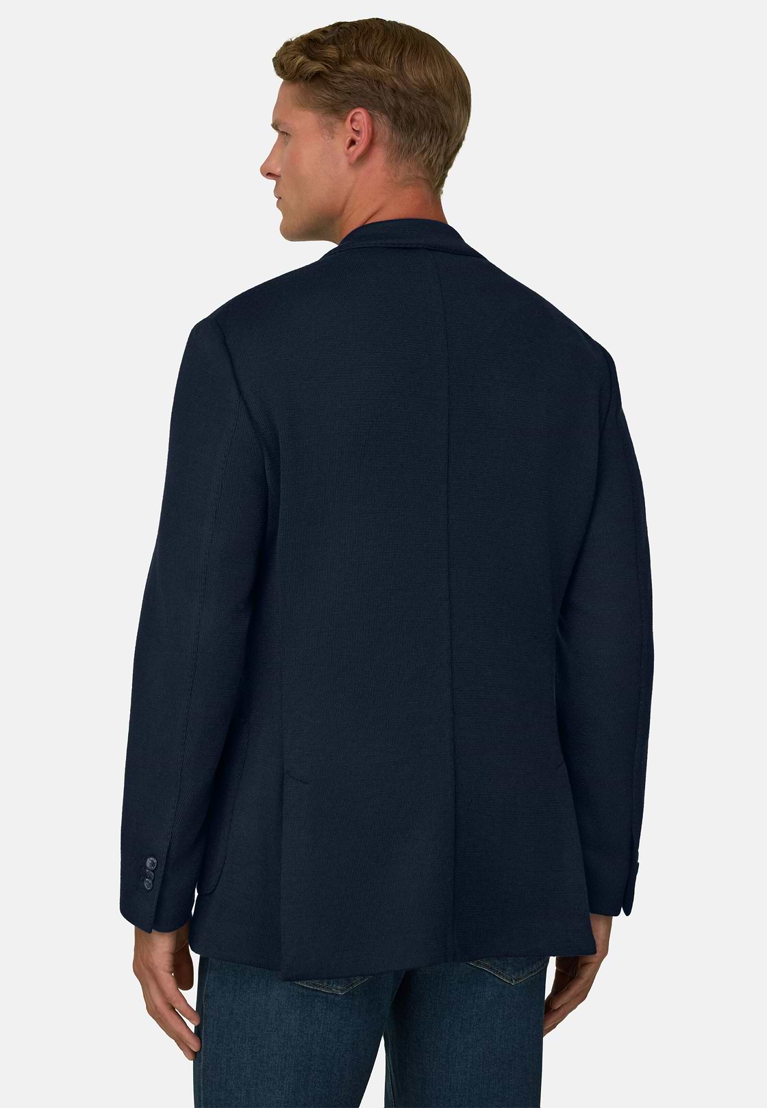 Blazer Micro Patterned Wool Blend, Navy blue, hi-res, 4