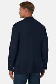 Blazer Micro Patterned Wool Blend, Navy blue, thumb, 4