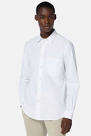 Wit oxford katoenen overhemd met regular fit, White, hi-res