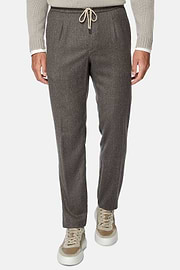 Pantalon De Ville En Flanelle, Taupe, hi-res