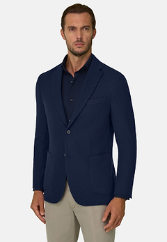 Navy Cotton B Jersey Jacket