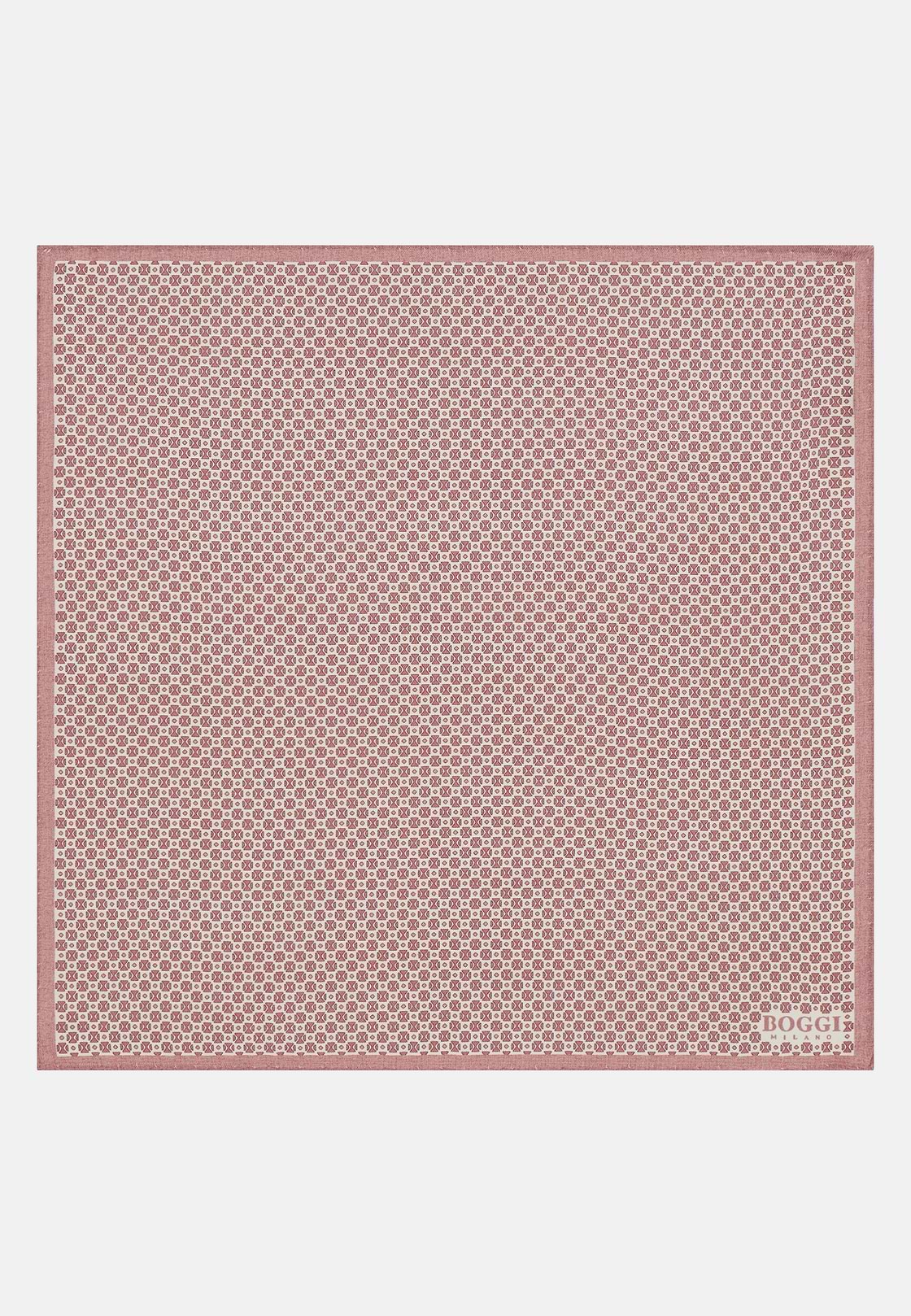 Pochette Motivo Geometrico In Seta, Rouge, hi-res