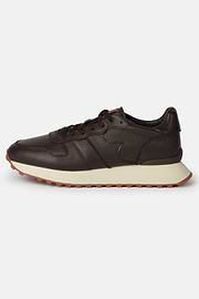 Sneakers In Pelle Bottalata, Marrone, hi-res