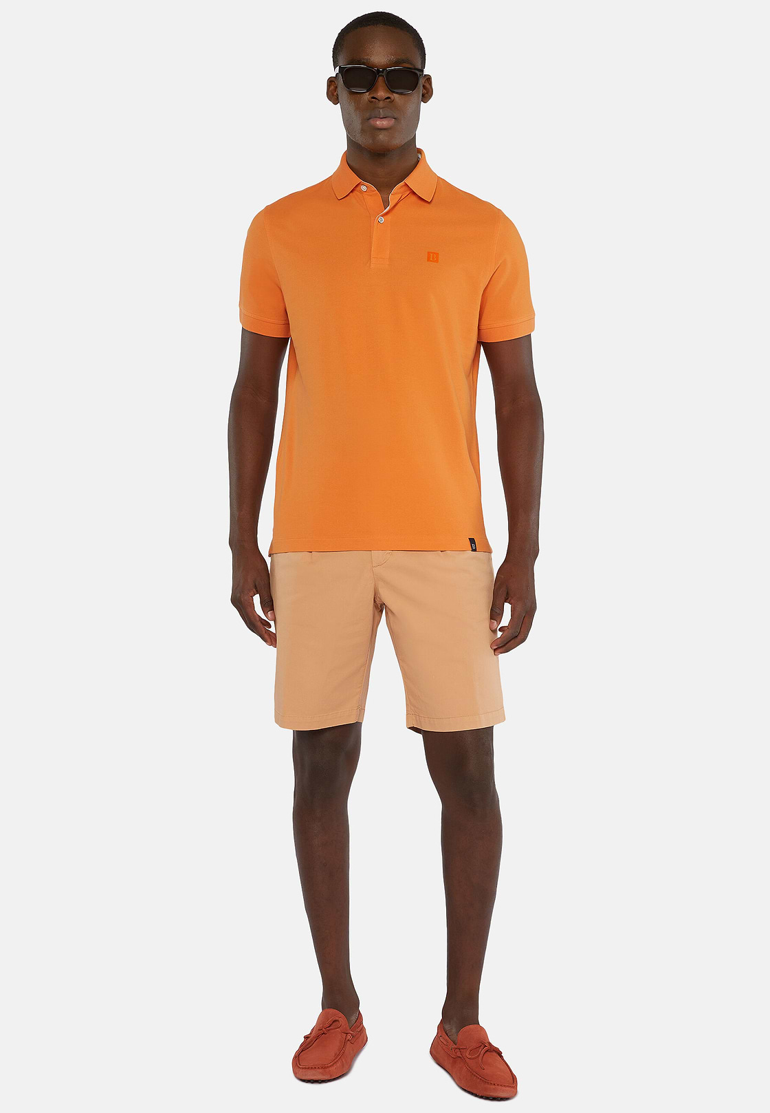 Cotton Piqué Polo Shirt, OCHRE, hi-res