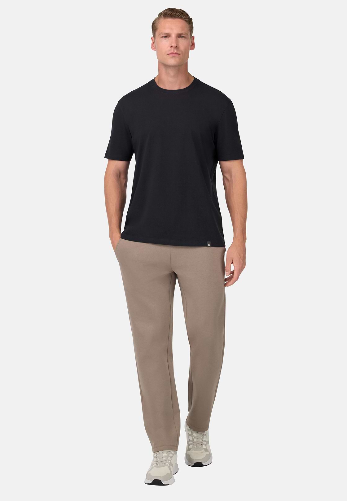 T-Shirt In Stretch Supima Cotton, Charcoal, hi-res