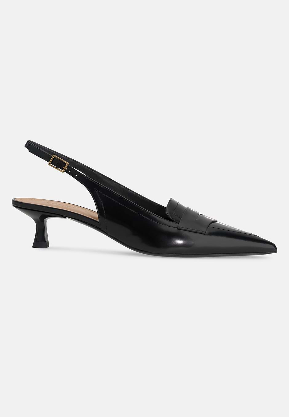 Slingback en Piel Cepillada, Negro, hi-res