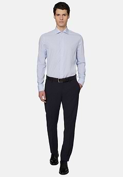 Slim Fit Sky Blue Dobby Cotton Shirt