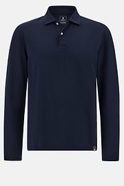S.Cafè® High-Performance Piqué Polo Shirt, Navy blue, hi-res