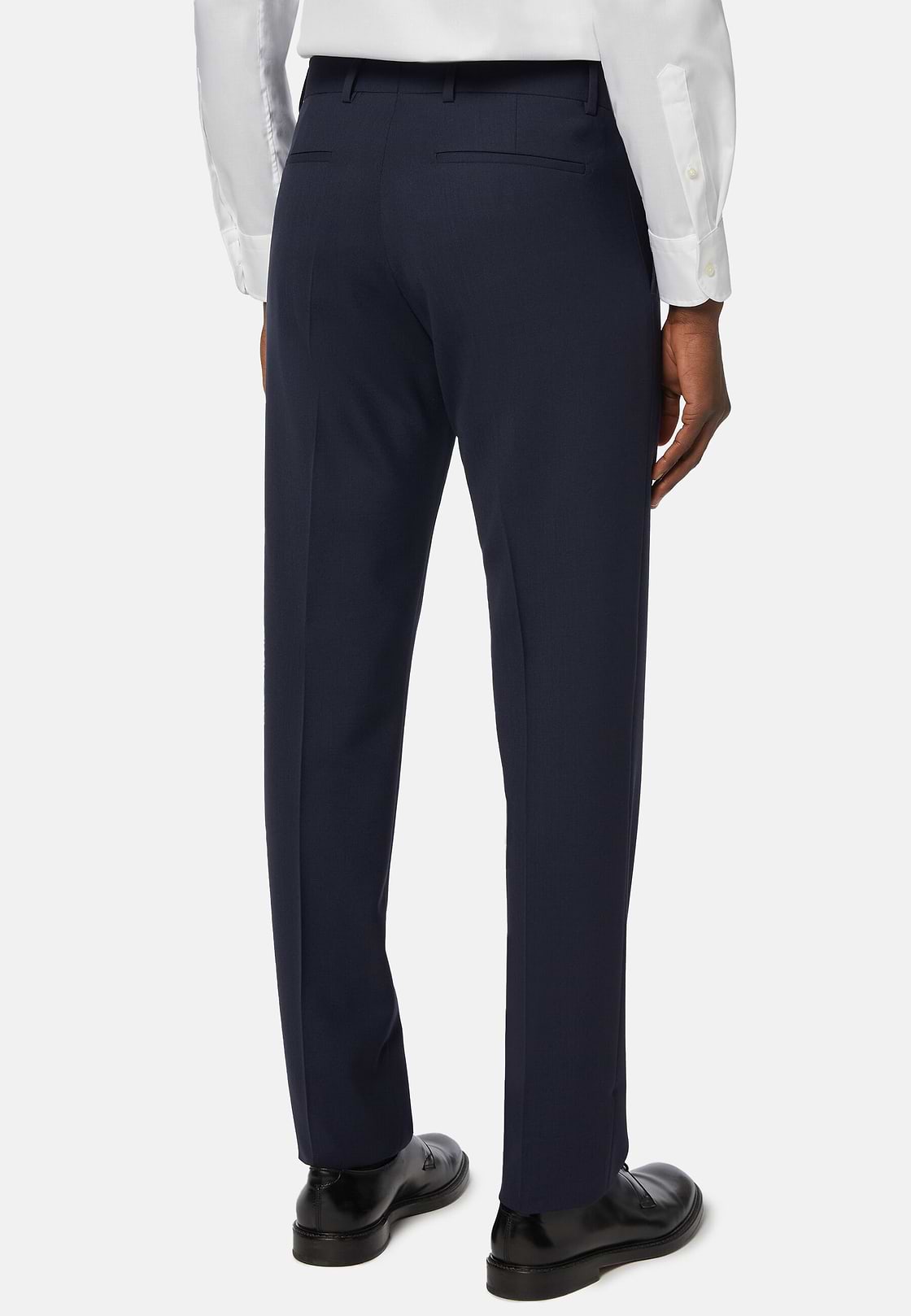 Trousers in Pure Wool Travel, Blue, hi-res