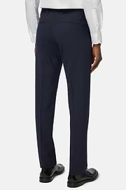 Trousers in Pure Wool Travel, Blue, hi-res